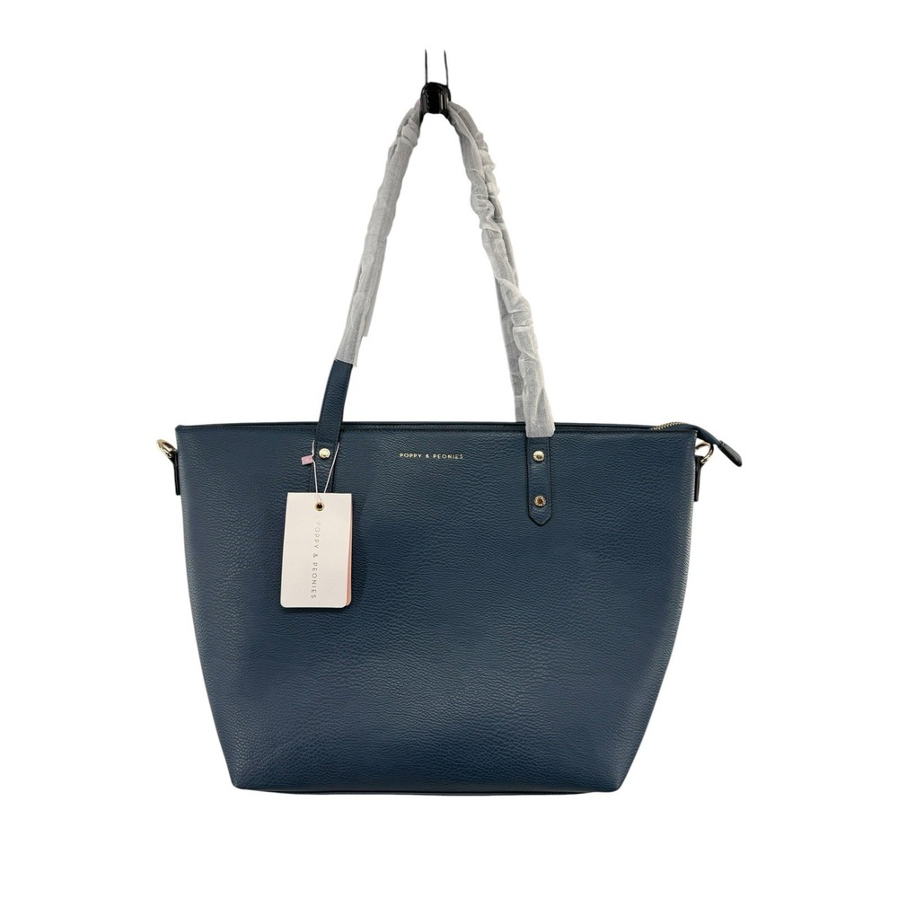 Poppy & Peonies Go-Getter Tote Blue - Crease